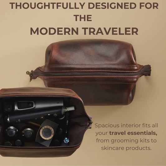 Mayfair Leather Travel Toiletry Bag