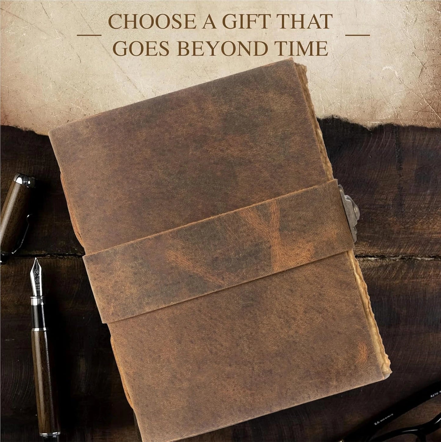 Vintage Leather Journal with Gift Box