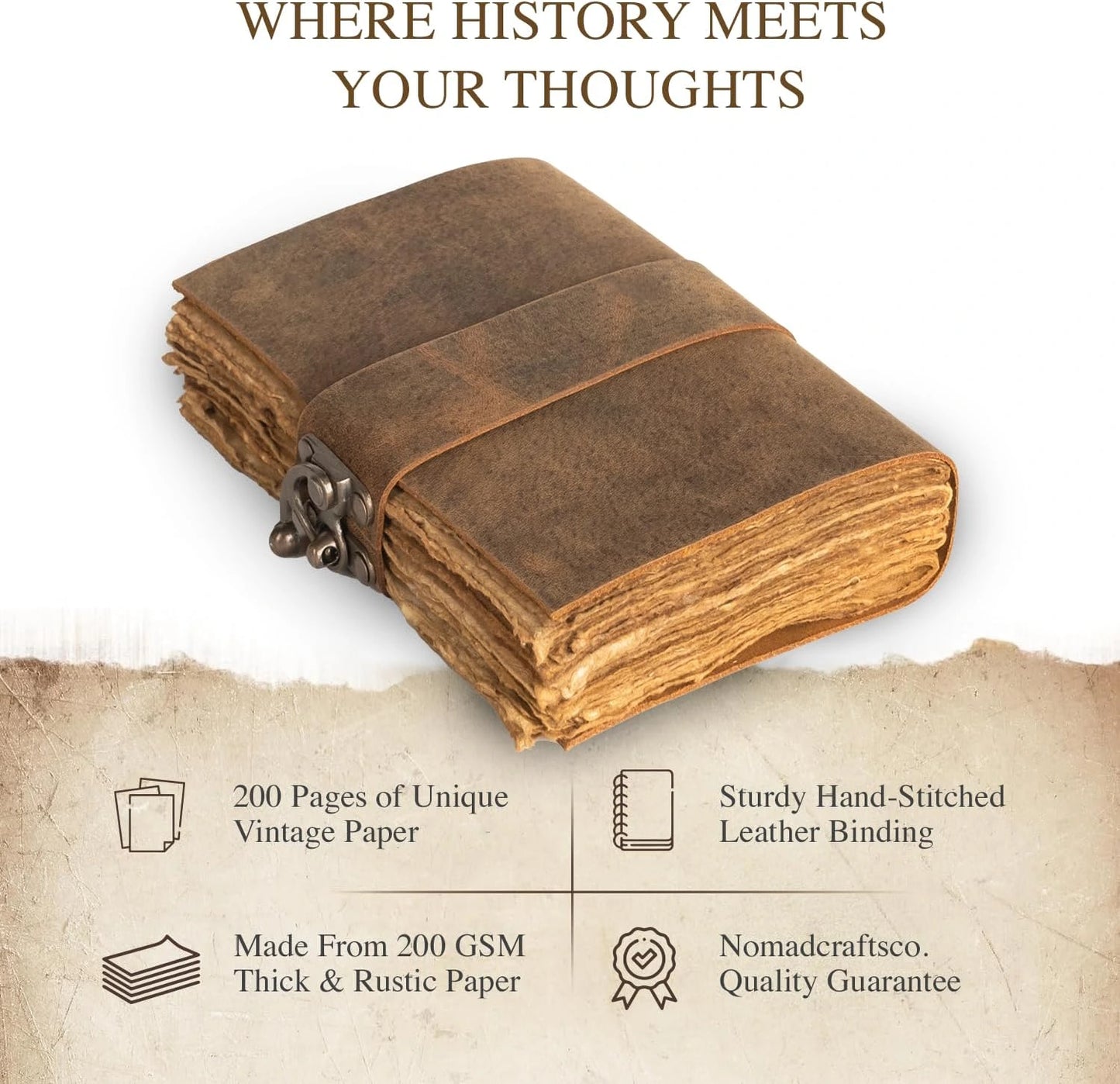 Vintage Leather Journal with Gift Box