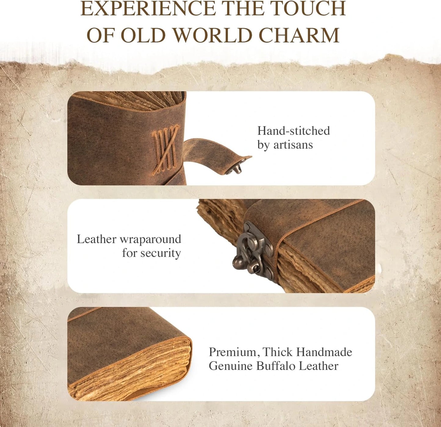 Vintage Leather Journal with Gift Box